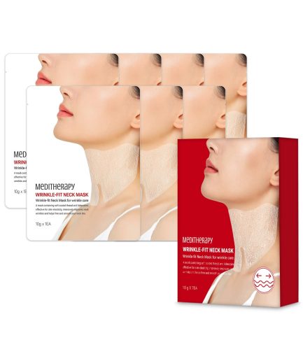 Meditherapy Wrinkle-Fit Neck Mask Set is a wrinkle and elasticity care mask for your neck