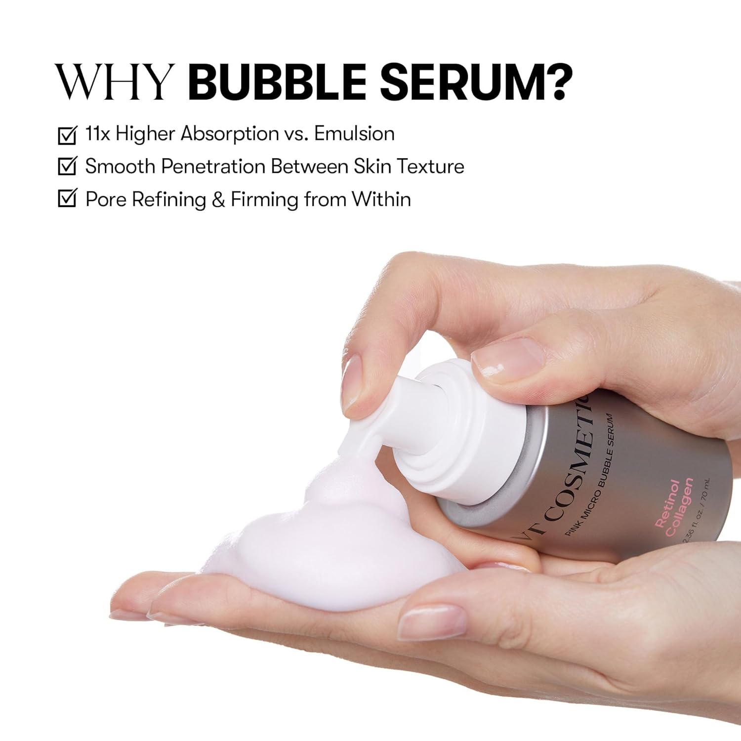 VT Cosmetics Retinol Collagen Pink Micro Bubble Serum-bubbles VT Cosmetics Retinol Collagen Pink Micro Bubble Serum bubbles