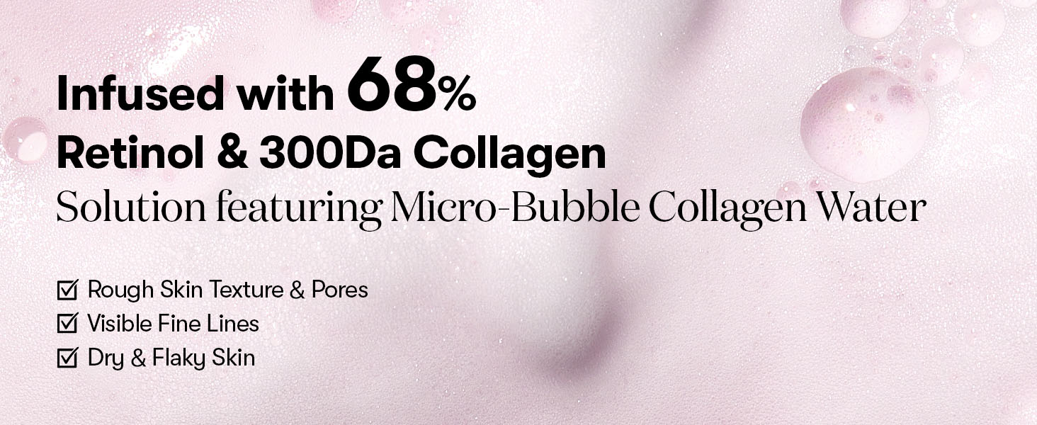 VT Cosmetics Retinol Collagen Pink Micro Bubble Serum infused