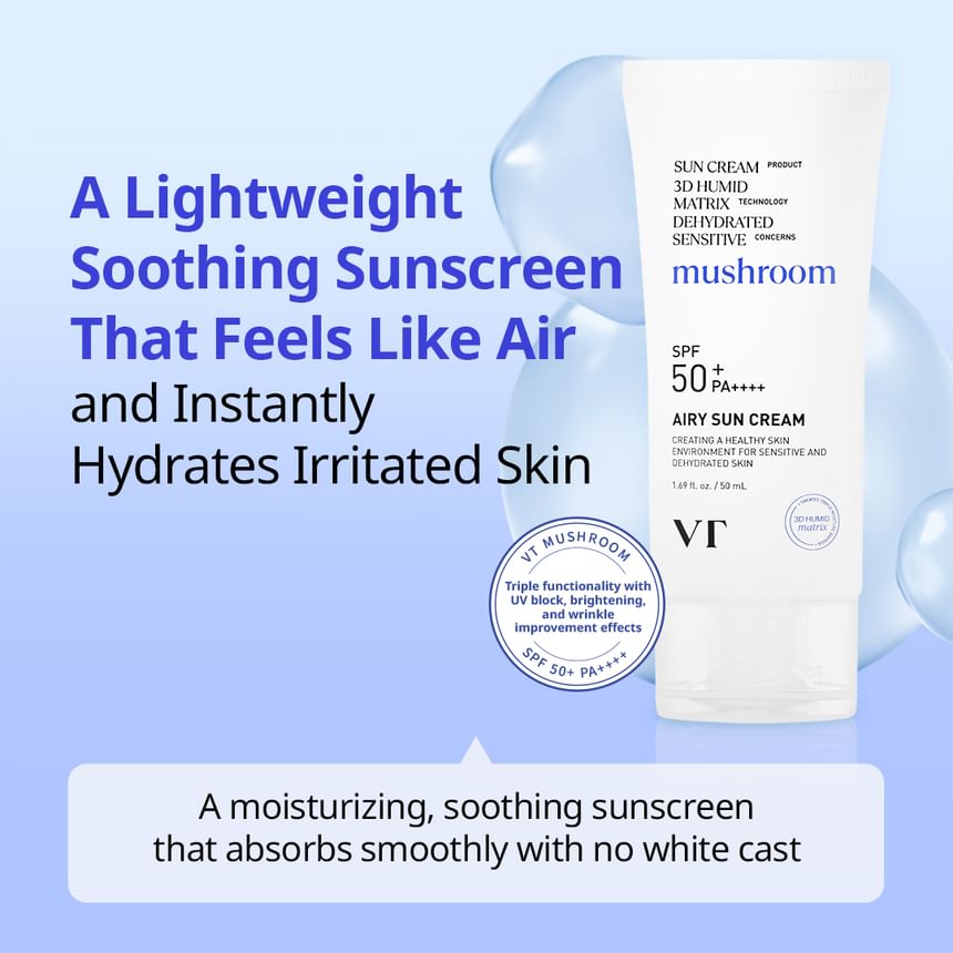 VT Cosmetics Airy Sun Cream_soothing sunscreen VT Cosmetics Airy Sun Cream soothing sunscreen