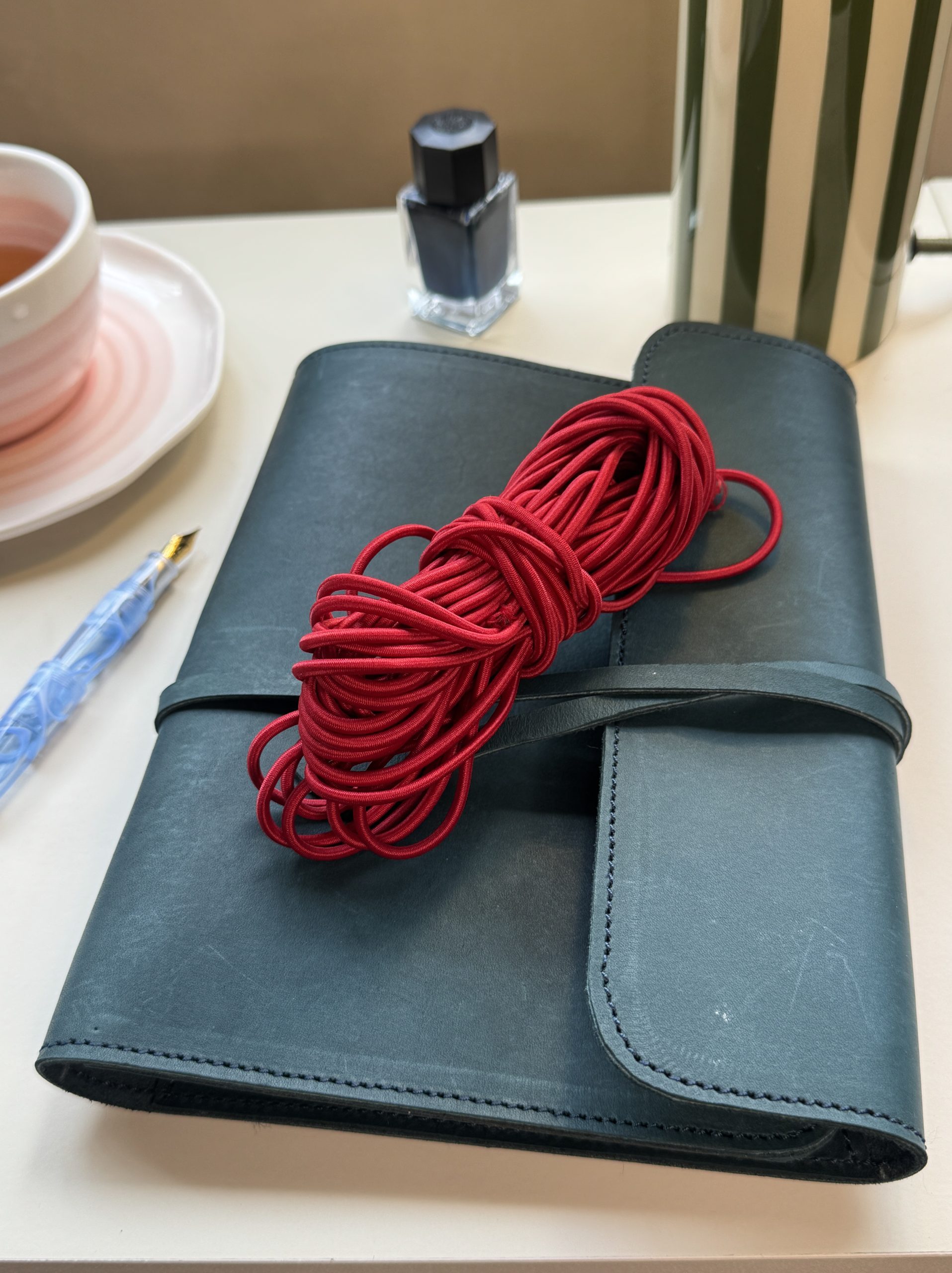 Red Cord + teal leather folio - FORTExPenelope Red Cord teal leather folio -FORTE x Penelope leather folio collaboration